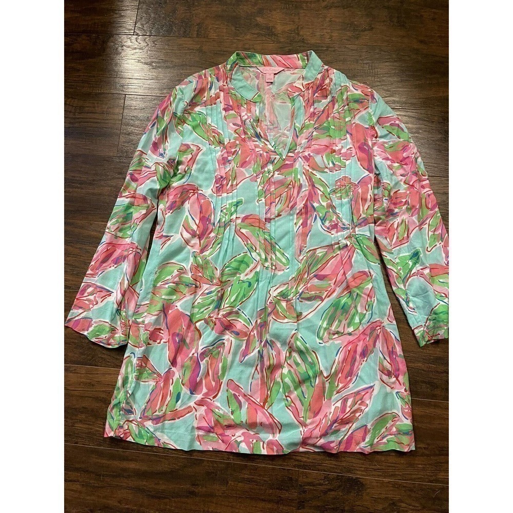 Lilly Pulitzer Sarasota Pintuck Tunic Sz XS
